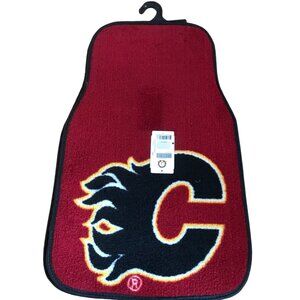 Calgary Flames NHL Car Floor Mat 27.5" x 17.5" Red Black Heavy Carpet 2 Mats